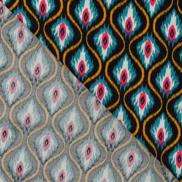 Viskosestoff mit Baumwolle Pink Peacock